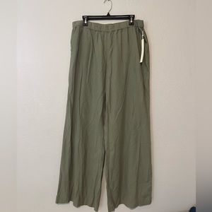 Sage green wide leg pants